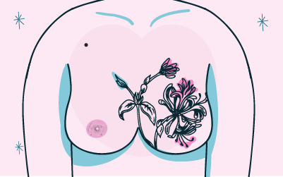 Tatouages floraux sur cicatrice